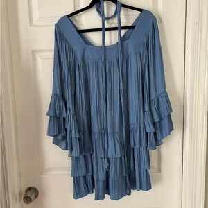 Blue Ruffled Women's Dress